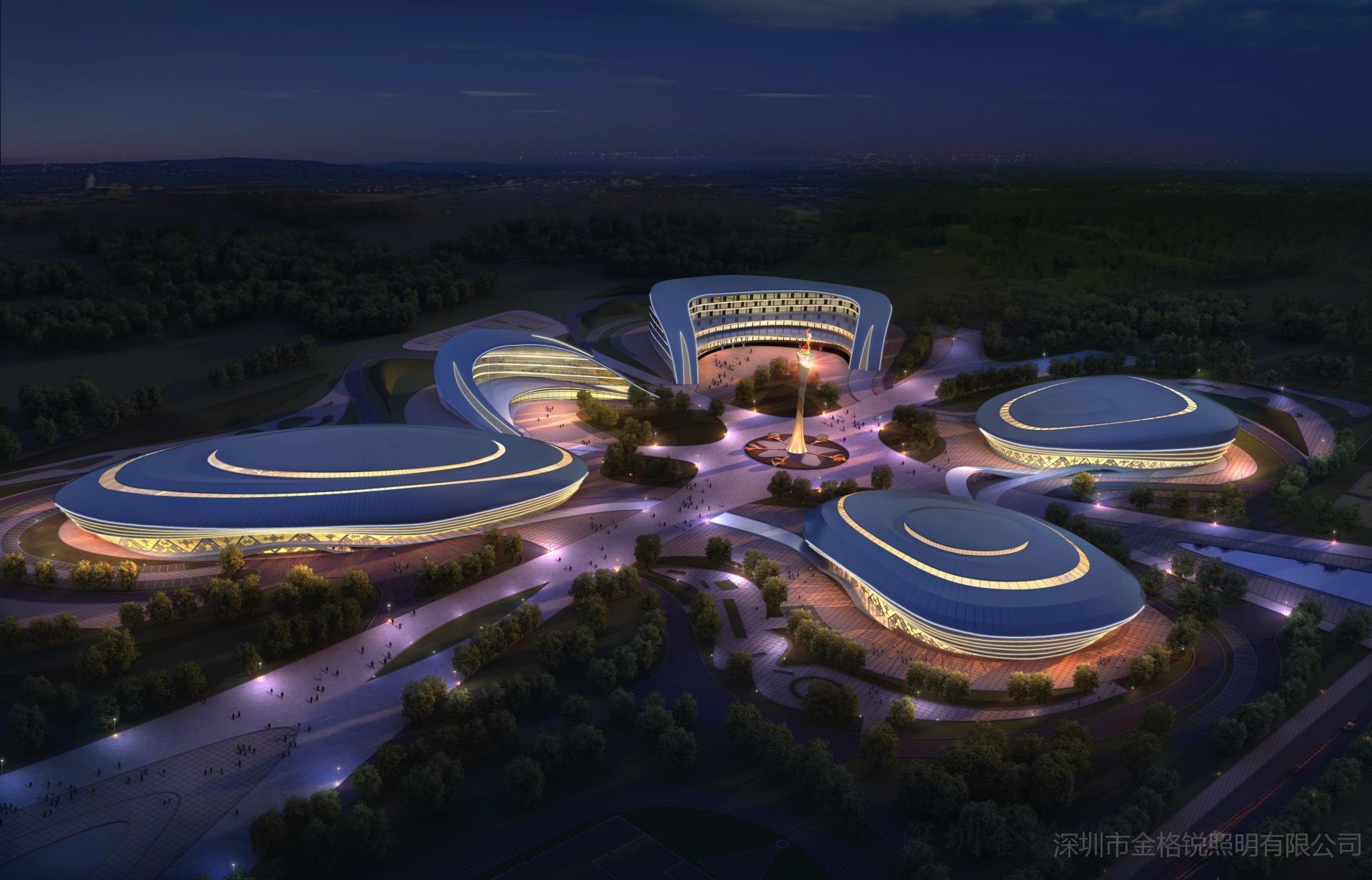 乌鲁木齐冰上运动中心夜景亮化设计